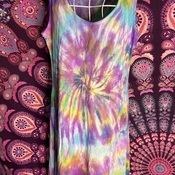 Assymetrical Tie Dyed Dress NWOT Large - Picture 3 of 6